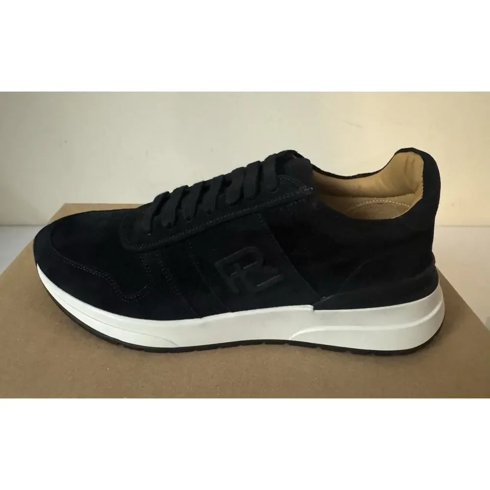 NIB Ralph Lauren Purple Label ‘Ethan’ Black Suede Logo Sneakers Size 8 $895.00